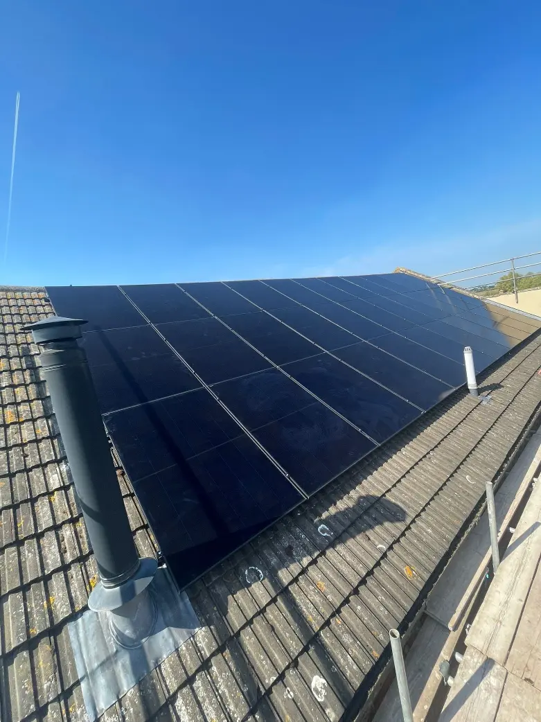 solar panels on a roof