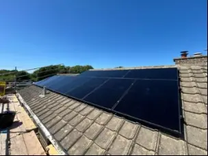 solar panels on a roof
