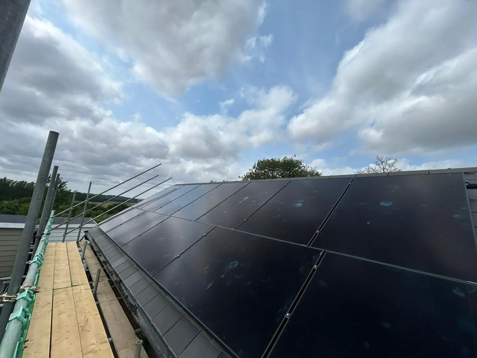 solar panels on a roof