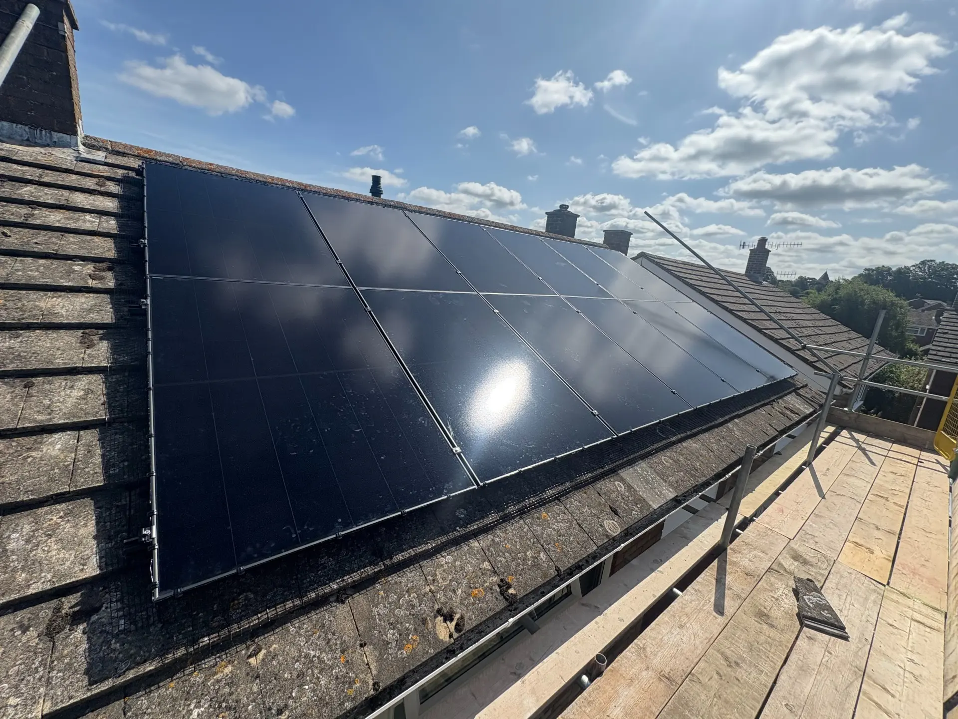 solar panels on roof