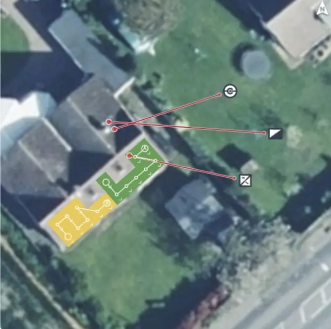 birds eye view of solar panel planning