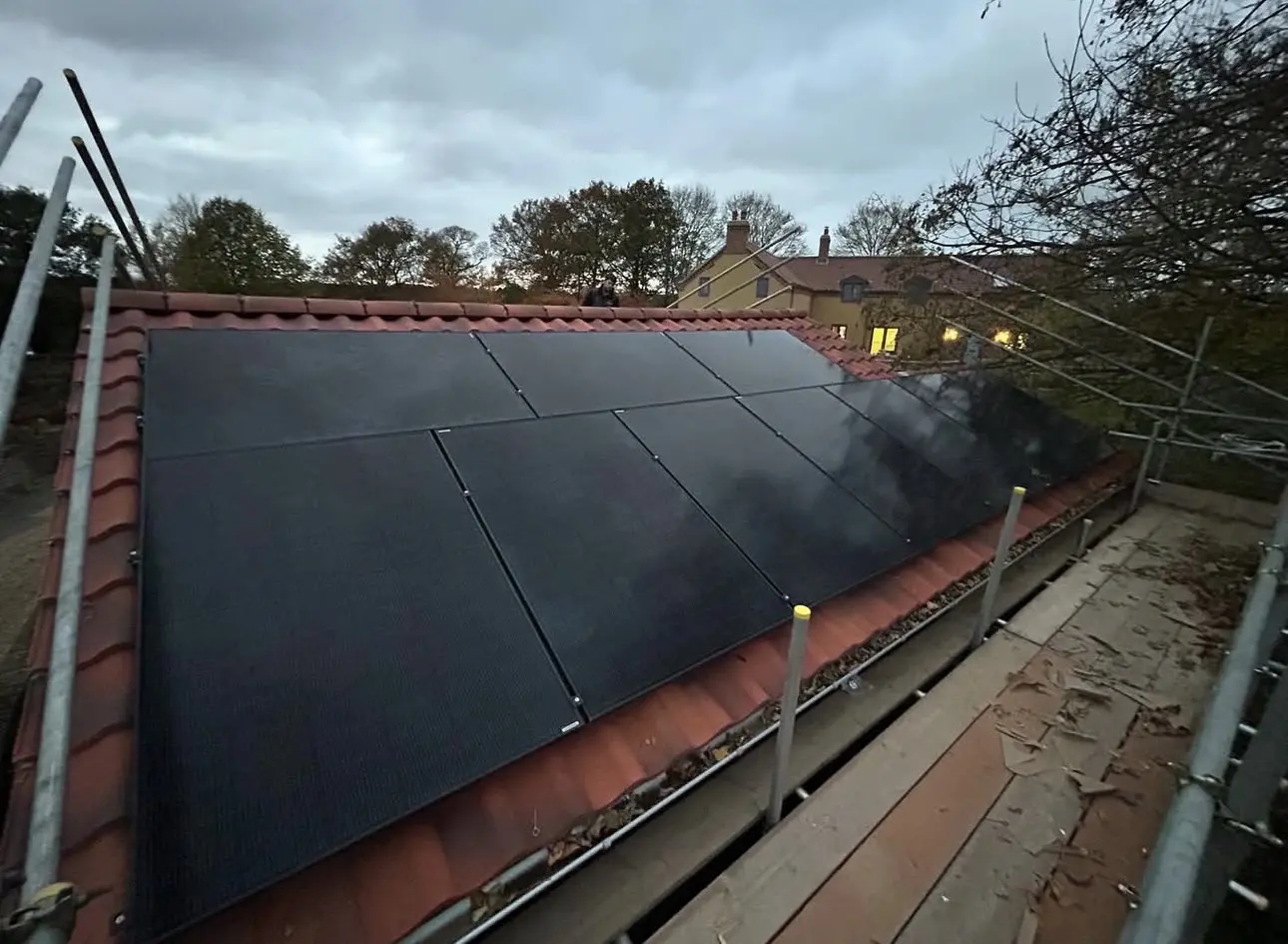 solar panels on a roof
