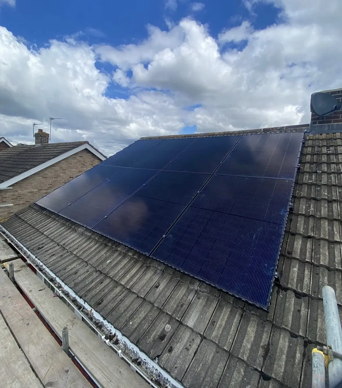 solar panels on roof