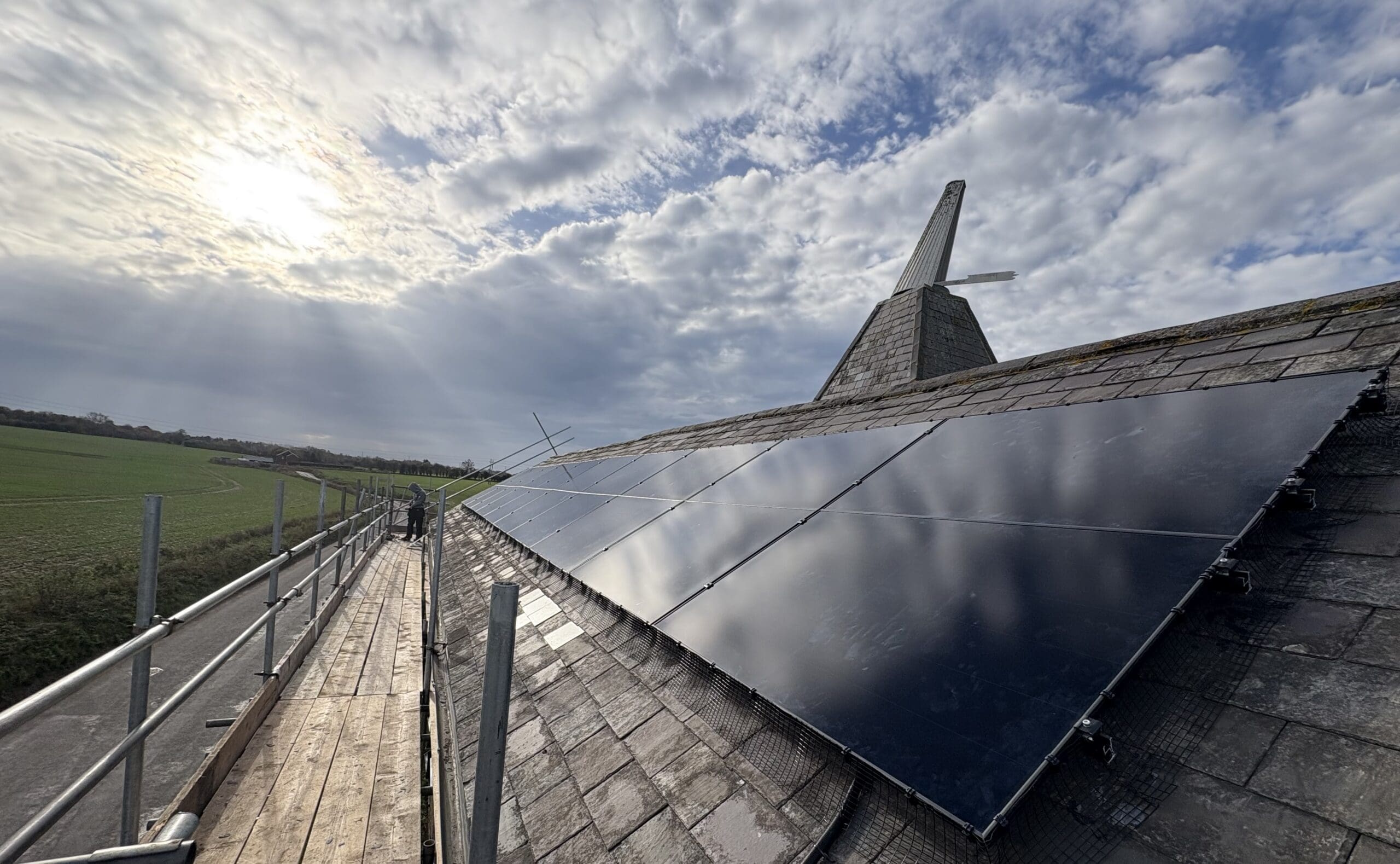 solar panels on roof